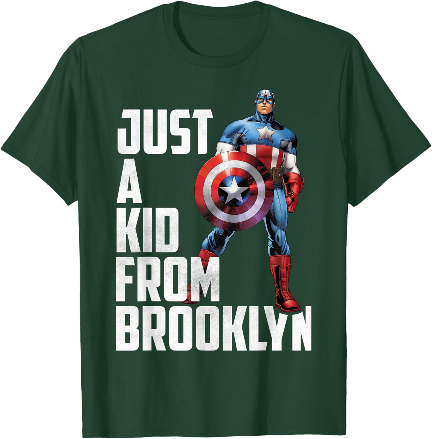 Marvel Avengers Captain America Just A Kid From Brooklyn T-Shirt - T-Shirt | Forest