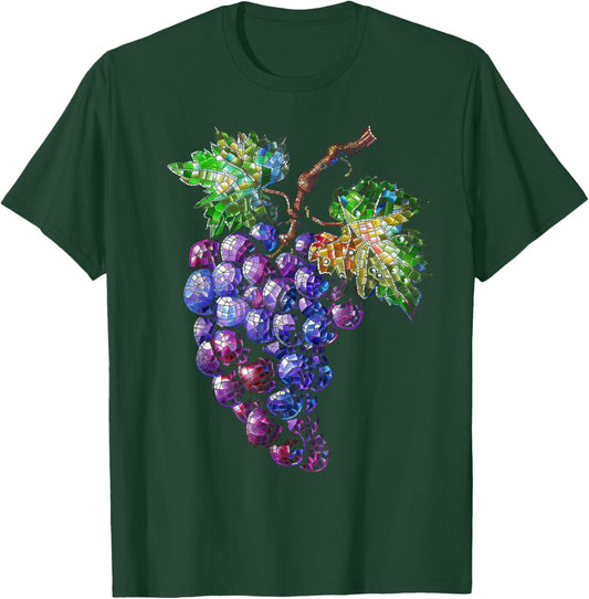 Mosaic Grapes Pixel , black T-Shirt - T-Shirt | Forest