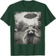 Vintage Hipster Retro Raccoon Streetwear Alien UFO Waschbär T-Shirt - T-Shirt | Forest