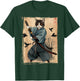 Samurai Cat Anime Cool Funny Graphic Women Kids T-Shirt - T-Shirt | Forest