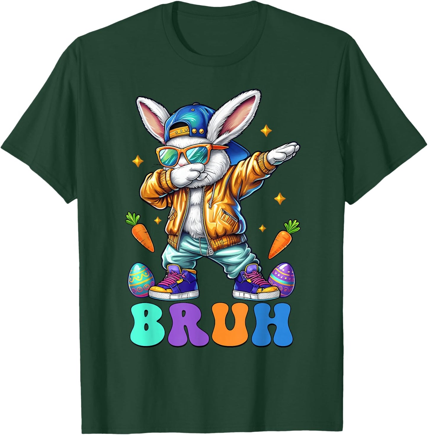 Happy Easter Day Dabbing Bunny Bruh Meme Bruh Boy Girl Kid T-Shirt - T-Shirt | Forest