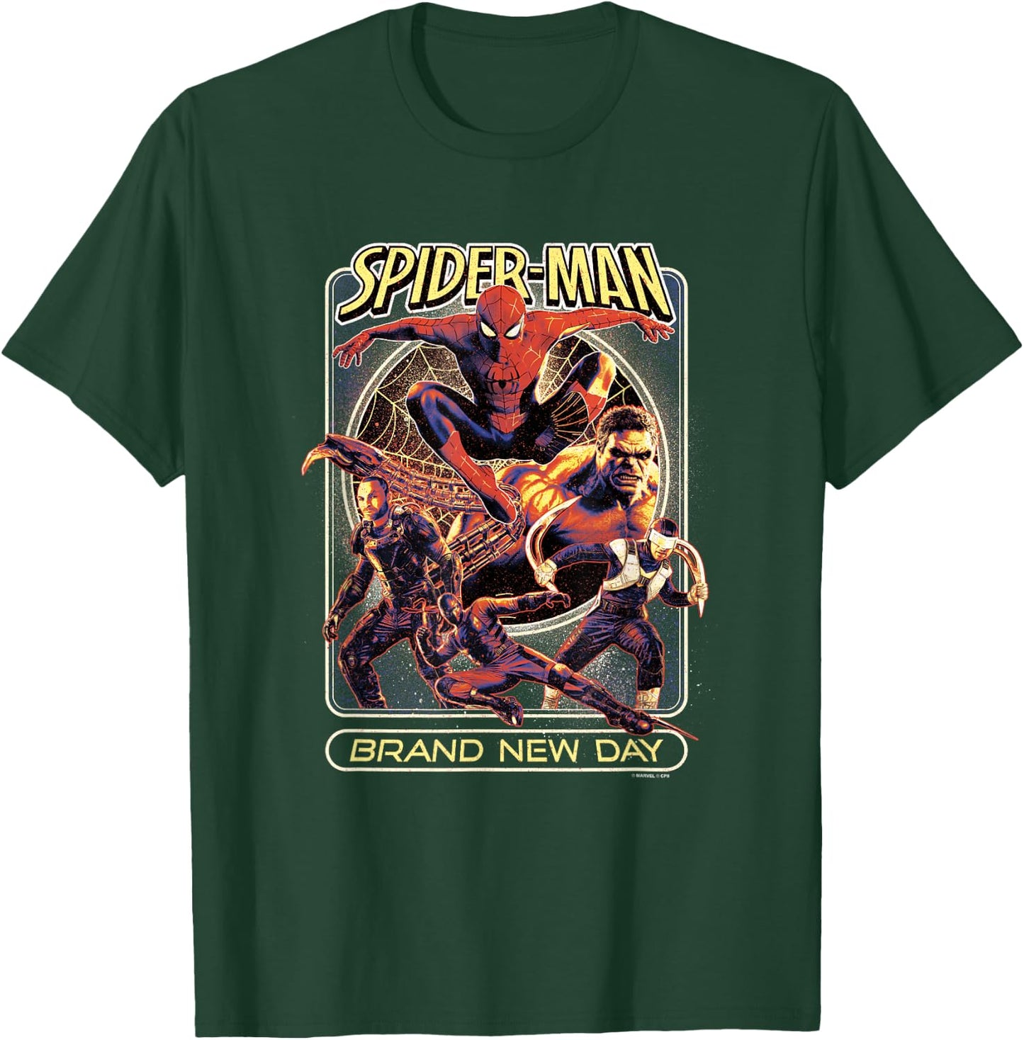 Marvel Spider-Man: New Day Vintage Style Movie Poster T-Shirt - T-Shirt | Forest