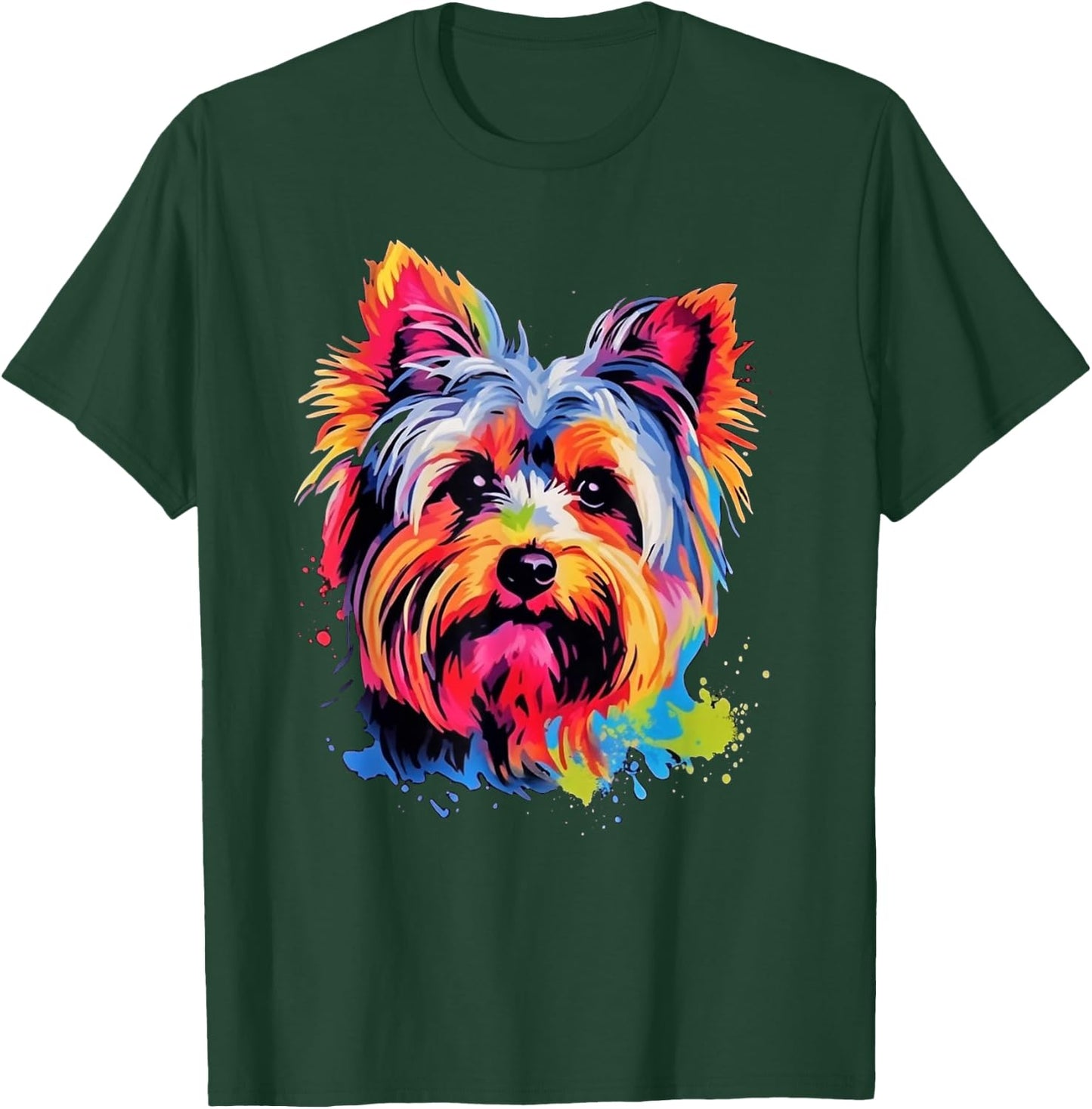 Colorful Pop Art Yorkshire Terrier Yorkie Lover Portrait T-Shirt - T-Shirt | Forest