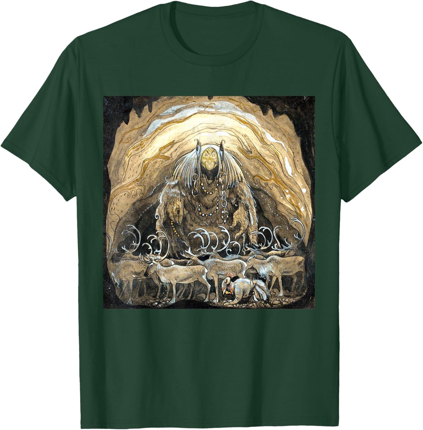 The Yule Goat John Bauer Swedish Folklore Fairy Tale T-Shirt - T-Shirt | Forest
