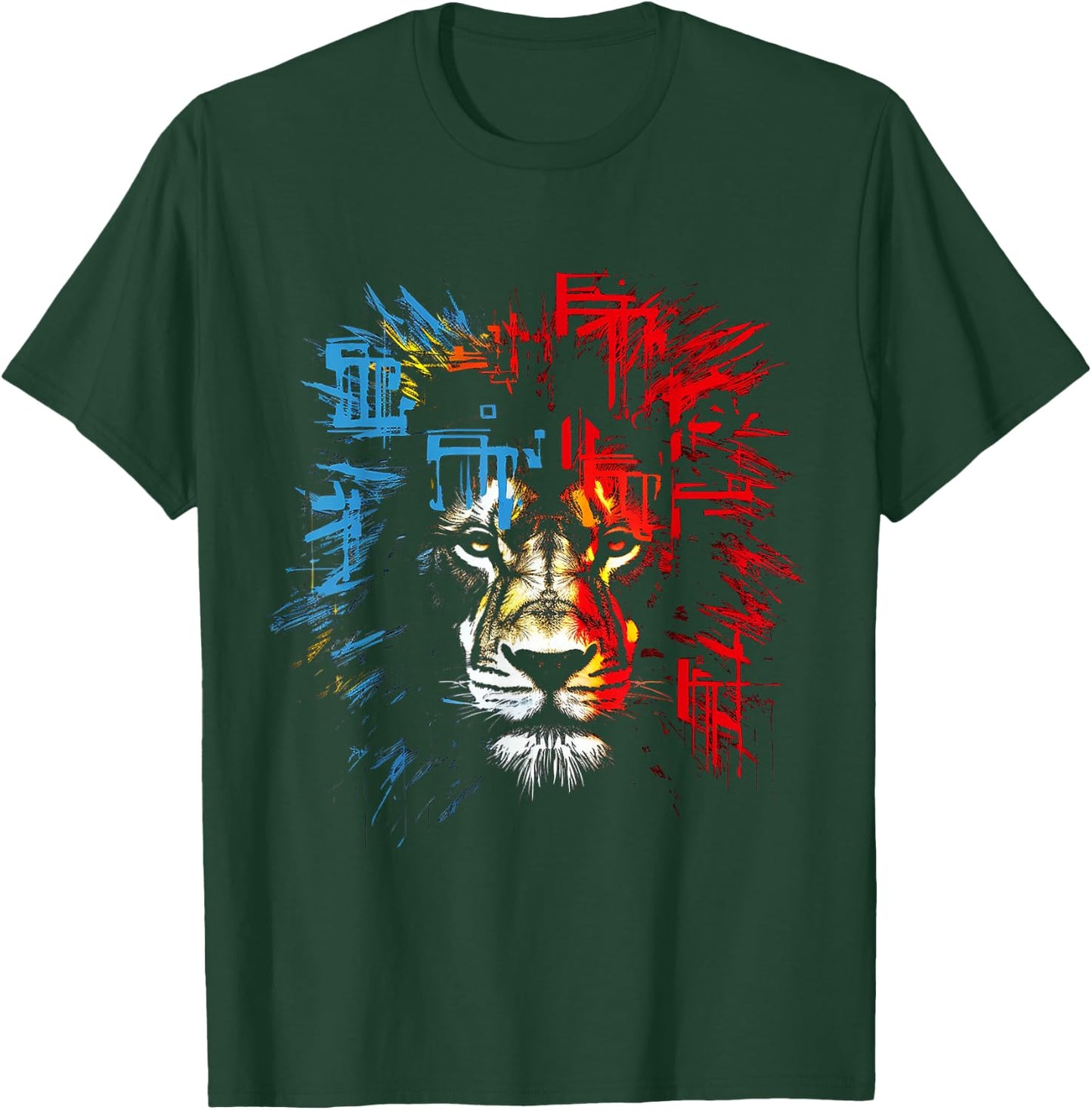 Löwe Zeichnung Abstrakt Tierliebhaber Grafik Löwe T-Shirt - T-Shirt | Forest