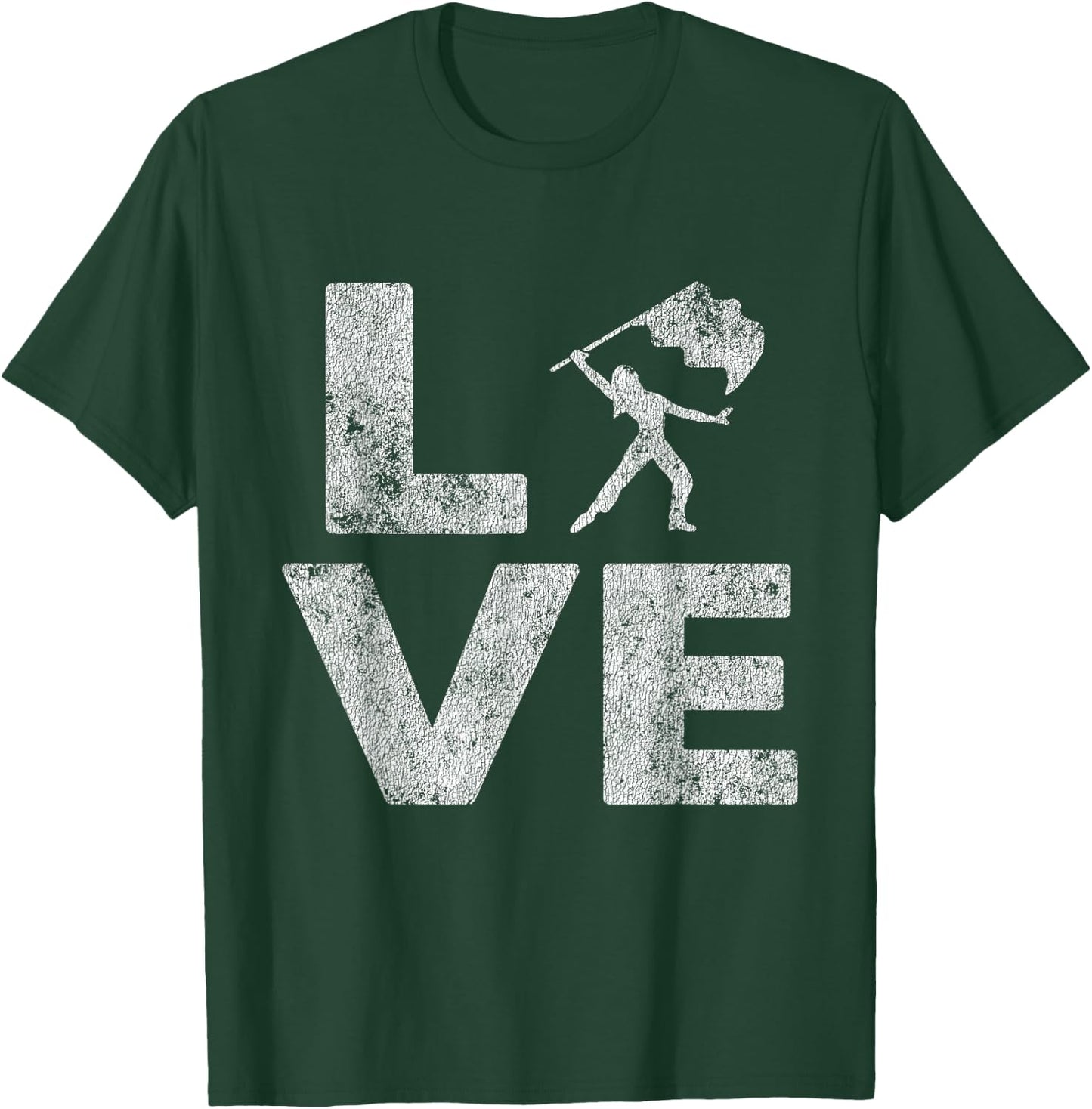 Love Color Guard Winter Guard Distressed T-Shirt - T-Shirt | Forest