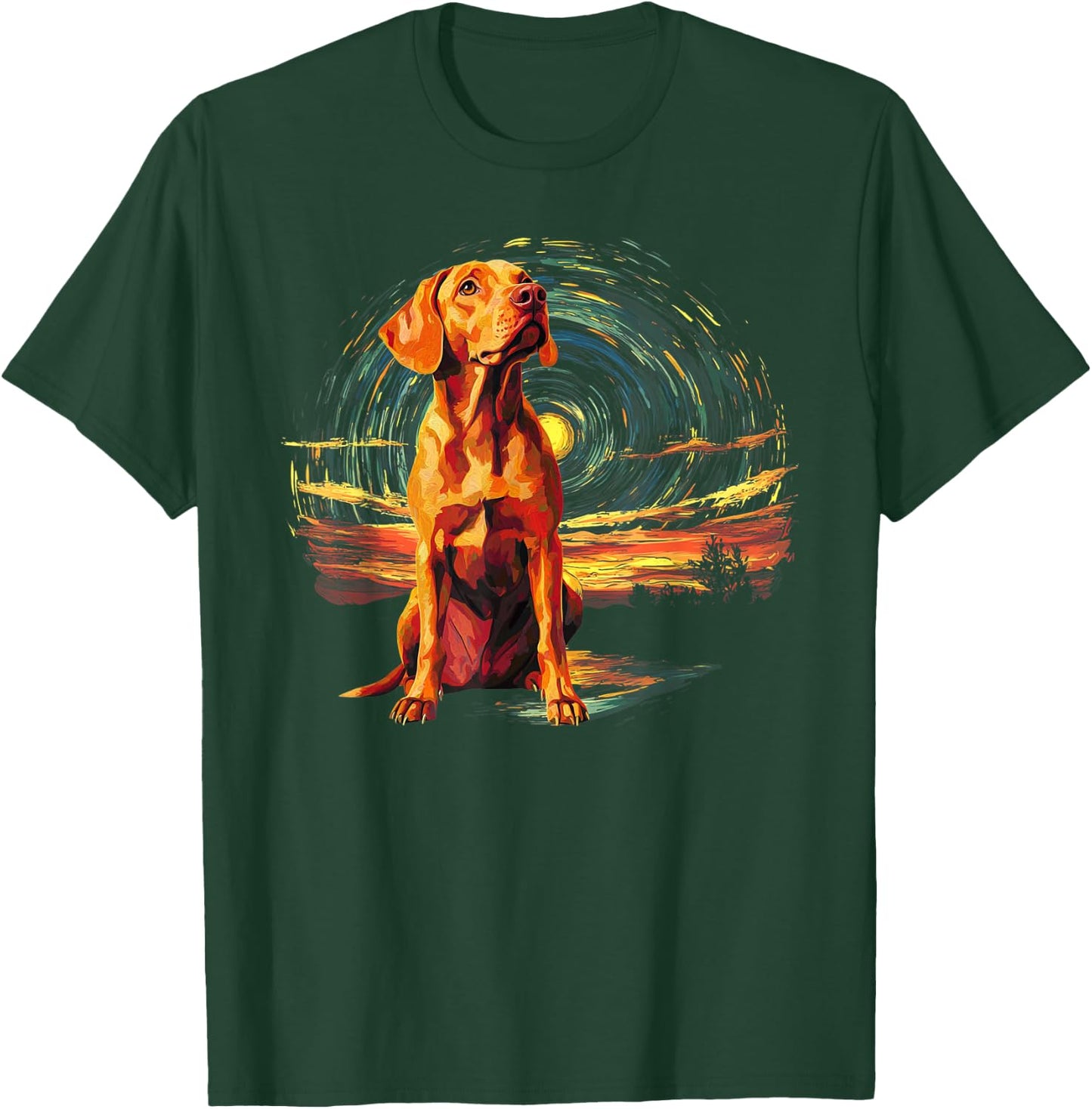 Dog Lovers Starry Night Vizsla Father's day T-Shirt - T-Shirt | Forest