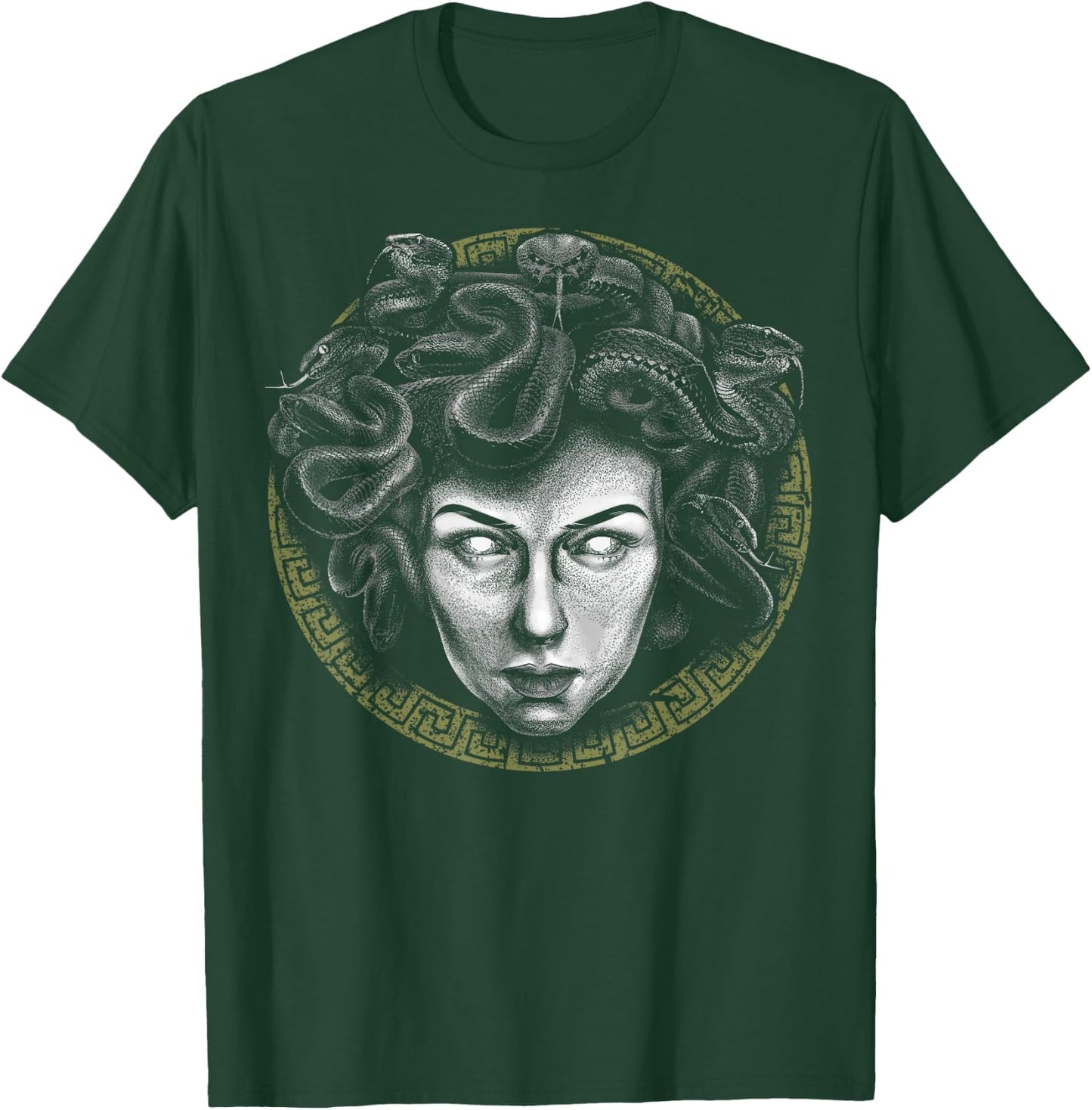 Medusa Head Face Greek Mythology Snake Goddess Mythologist T-Shirt - T-Shirt | Forest