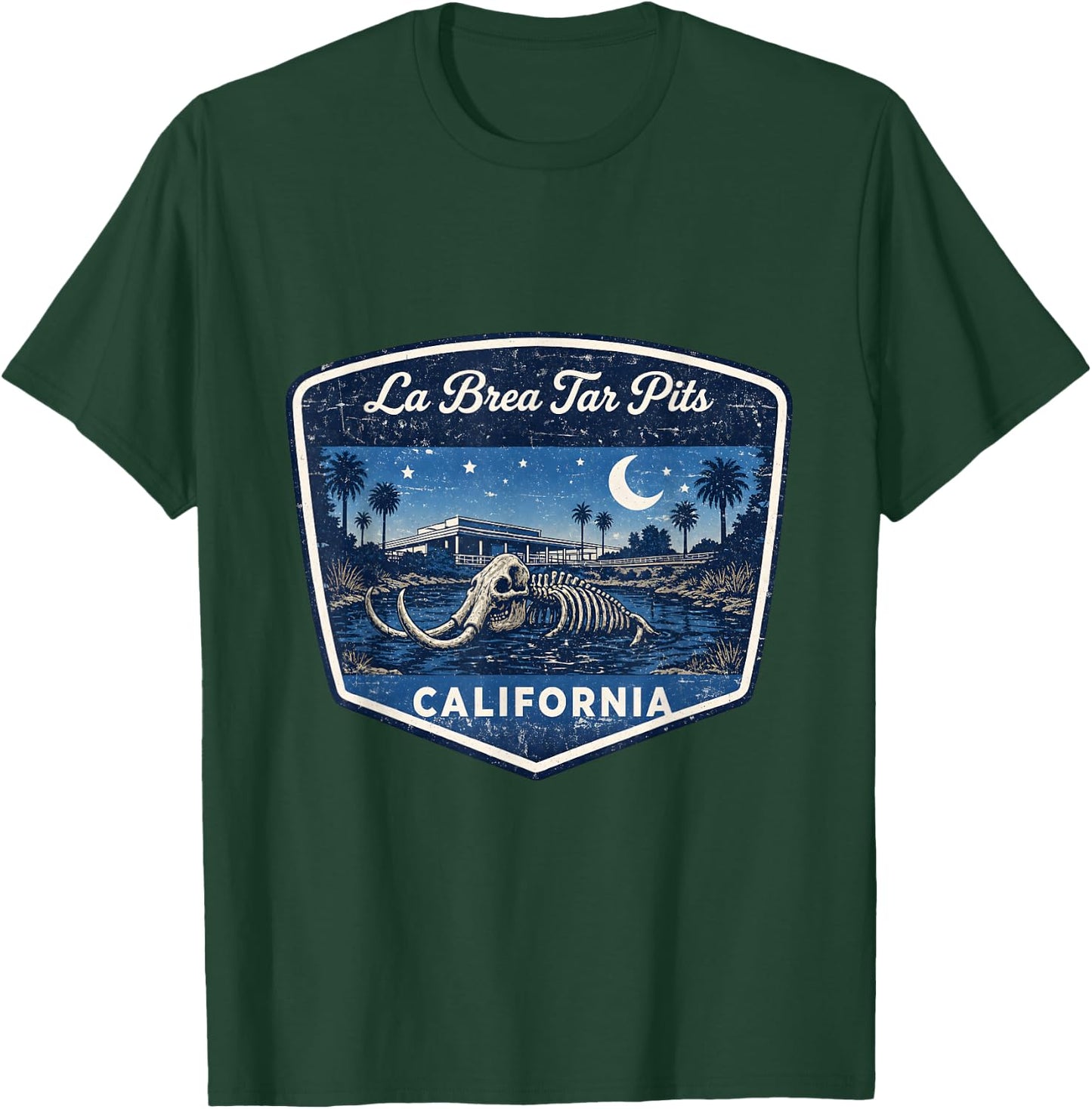 La Brea Tar Pits California Fossil Skeleton Paleontology T-Shirt - T-Shirt | Forest