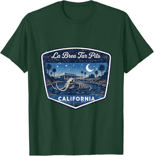 La Brea Tar Pits California Fossil Skeleton Paleontology T-Shirt - T-Shirt | Forest