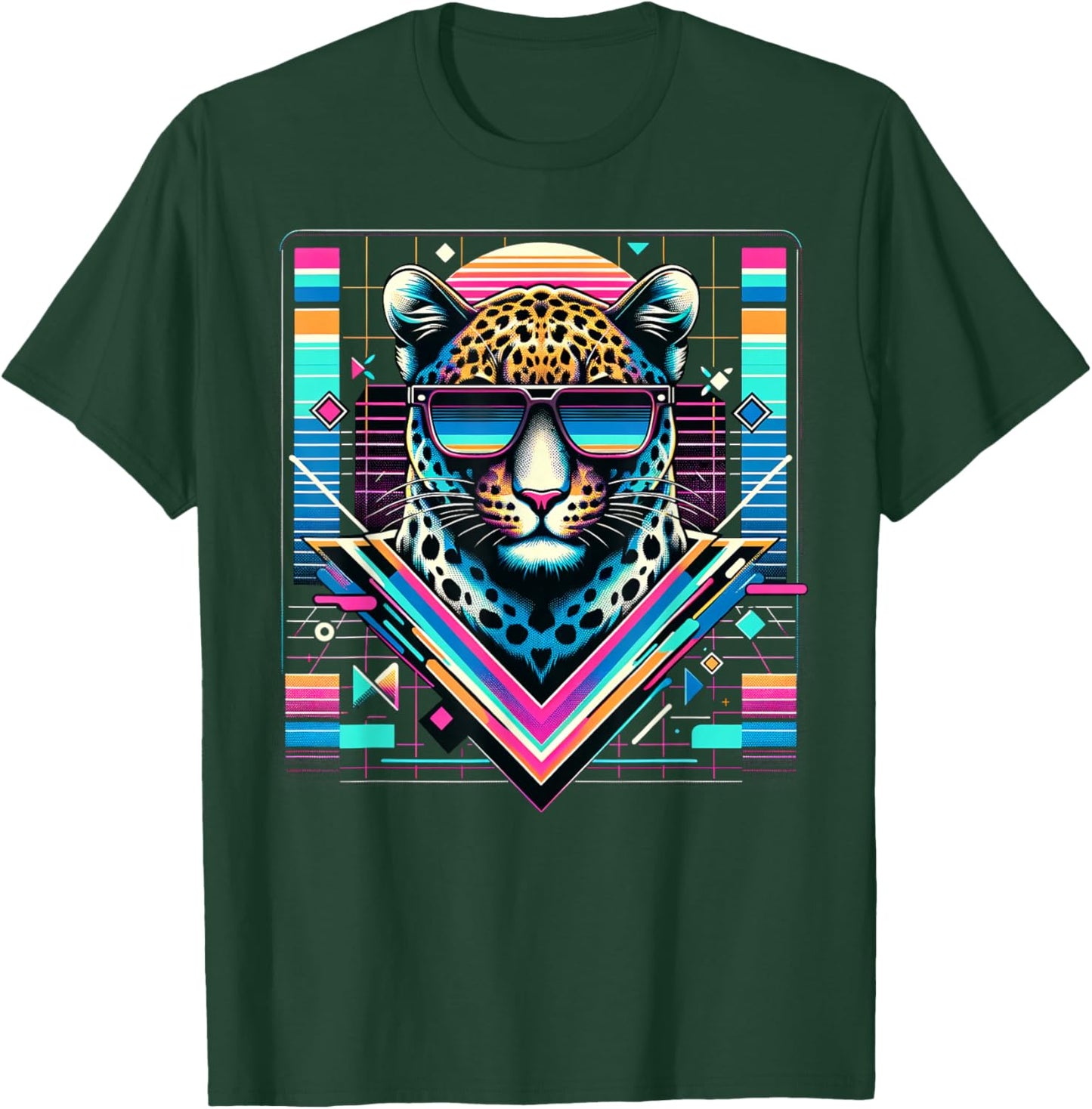 Men's Women's and Children's Vintage Retro Leopard Lover , black T-Shirt - T-Shirt | Forest
