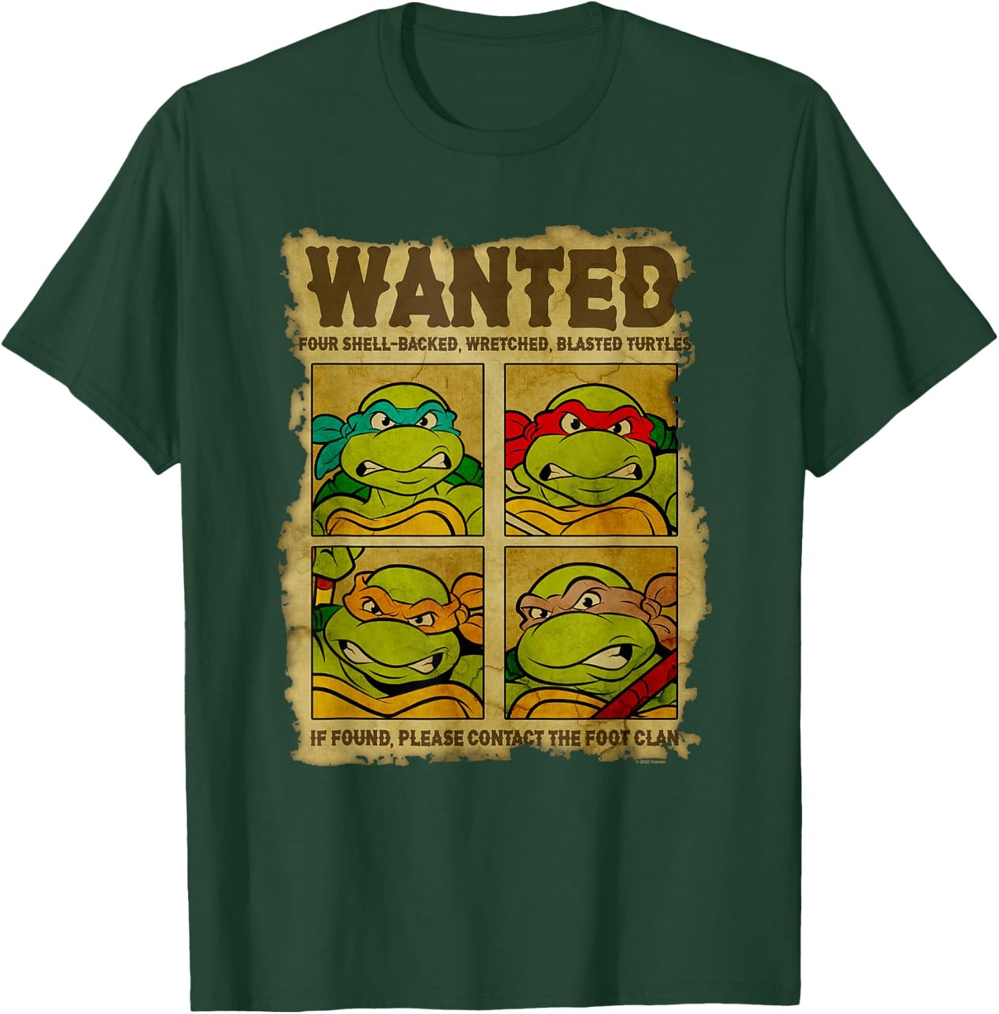 Teenage Mutant Ninja Turtles Wanted Poster T-Shirt - T-Shirt | Forest