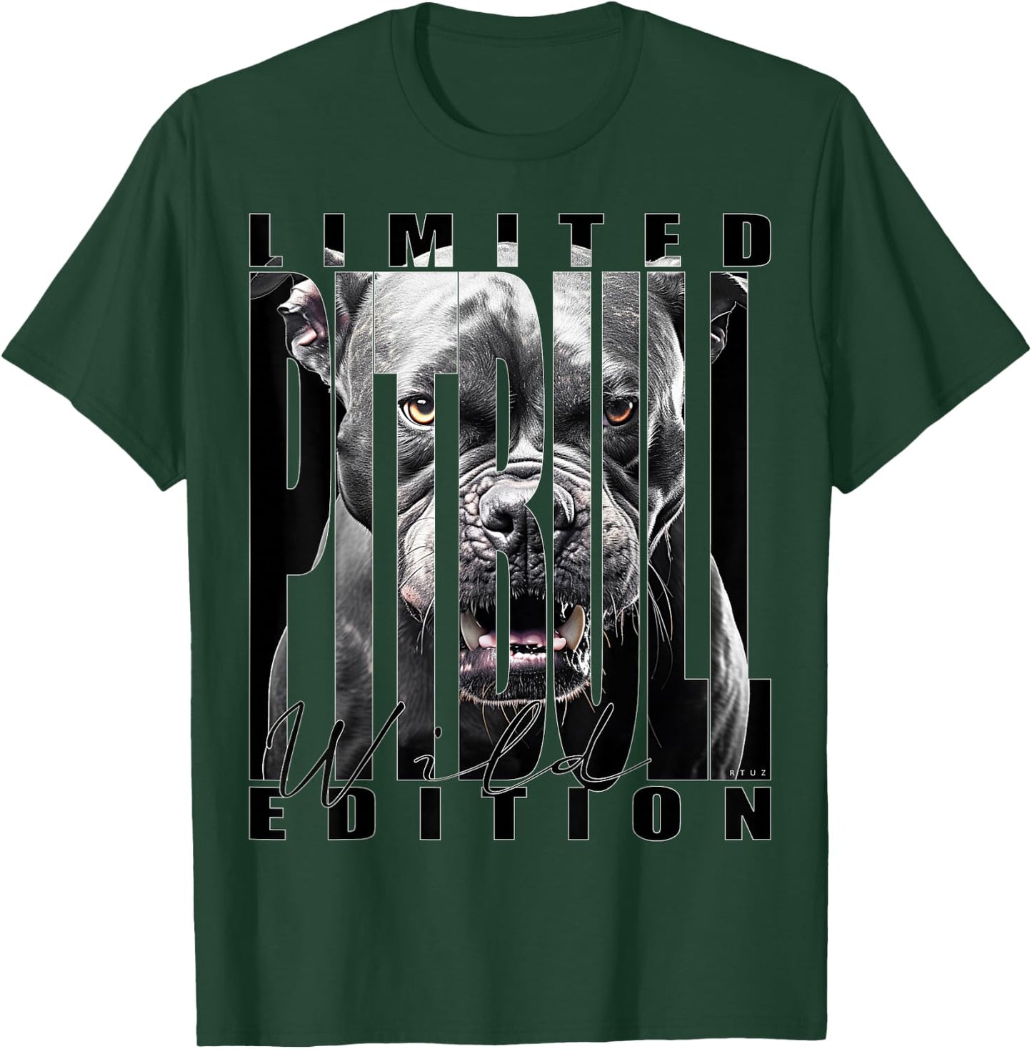 Hip Hop Y2K Streetwear Fashion Damen Herren Hund Pitbull T-Shirt - T-Shirt | Forest