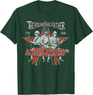 Americas Funny Founding Fathers Rock Band Vintage T-Shirt - T-Shirt | Forest