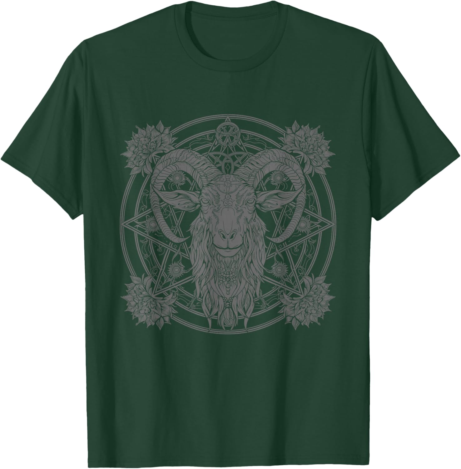 Satanic Goat Baphomet Satanism Halloween Metal Head T-Shirt - T-Shirt | Forest