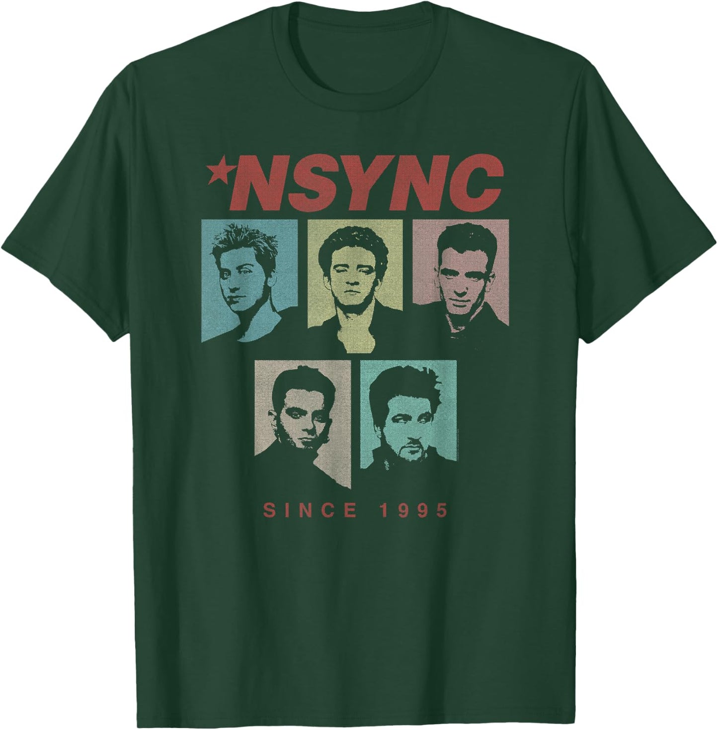 NSYNC Offiziell seit 1995 in Schwarz, -Erwachsene, -Kinder, Klassisch, Kurzarm, Einfarbig, Small, Standardlänge, Imported T-Shirt - T-Shirt | Forest