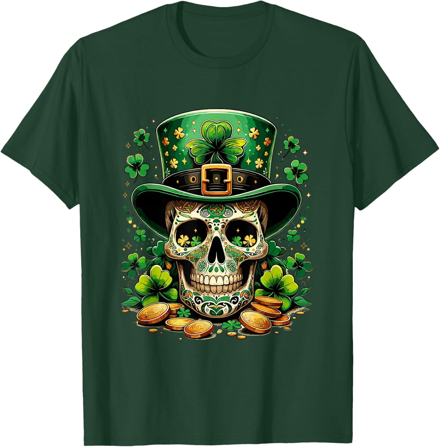 Goblin Skull St Patricks Day Shenanigans Saint Patrick , black, S T-Shirt - T-Shirt | Forest