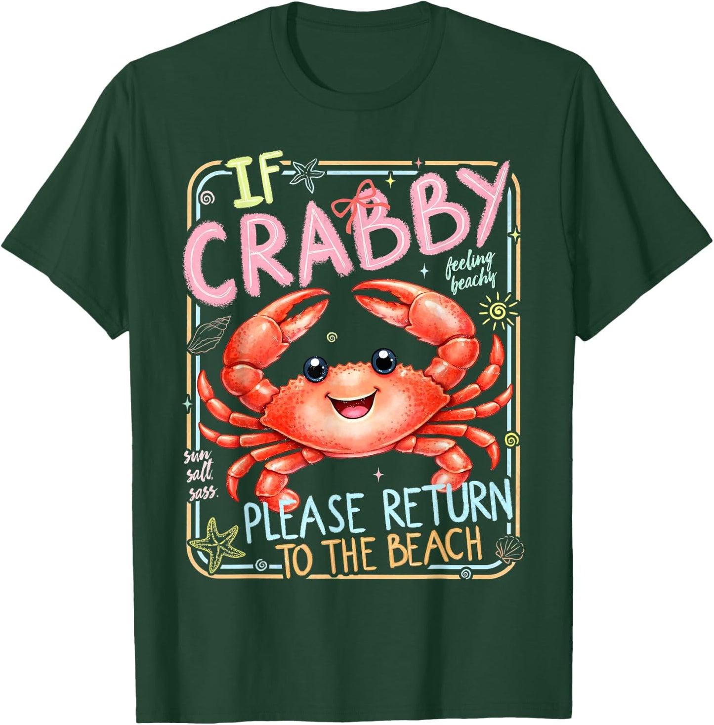 If Crabby Please Return to The Beach Funny Beach Summer T-Shirt - T-Shirt | Forest