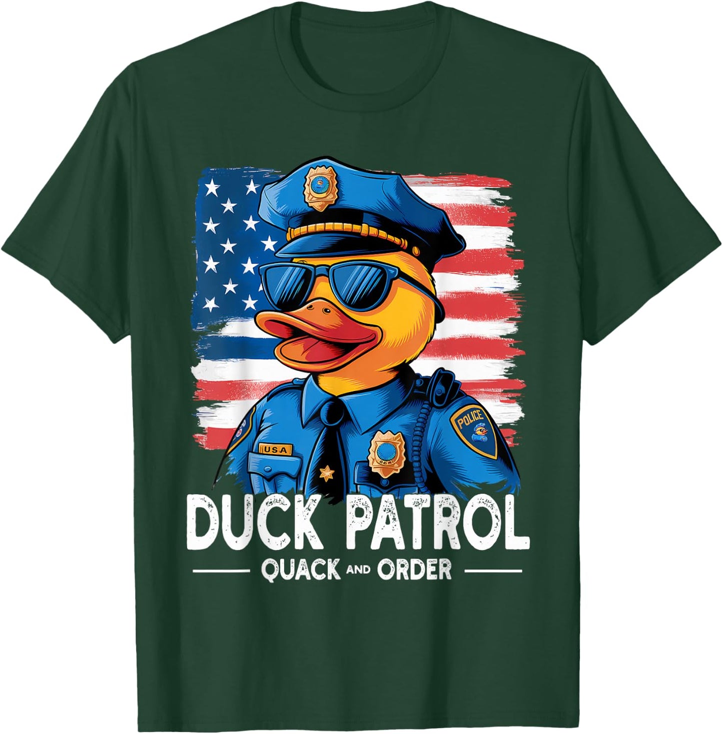Duck Patrol Funny Police Duck T-Shirt - T-Shirt | Forest