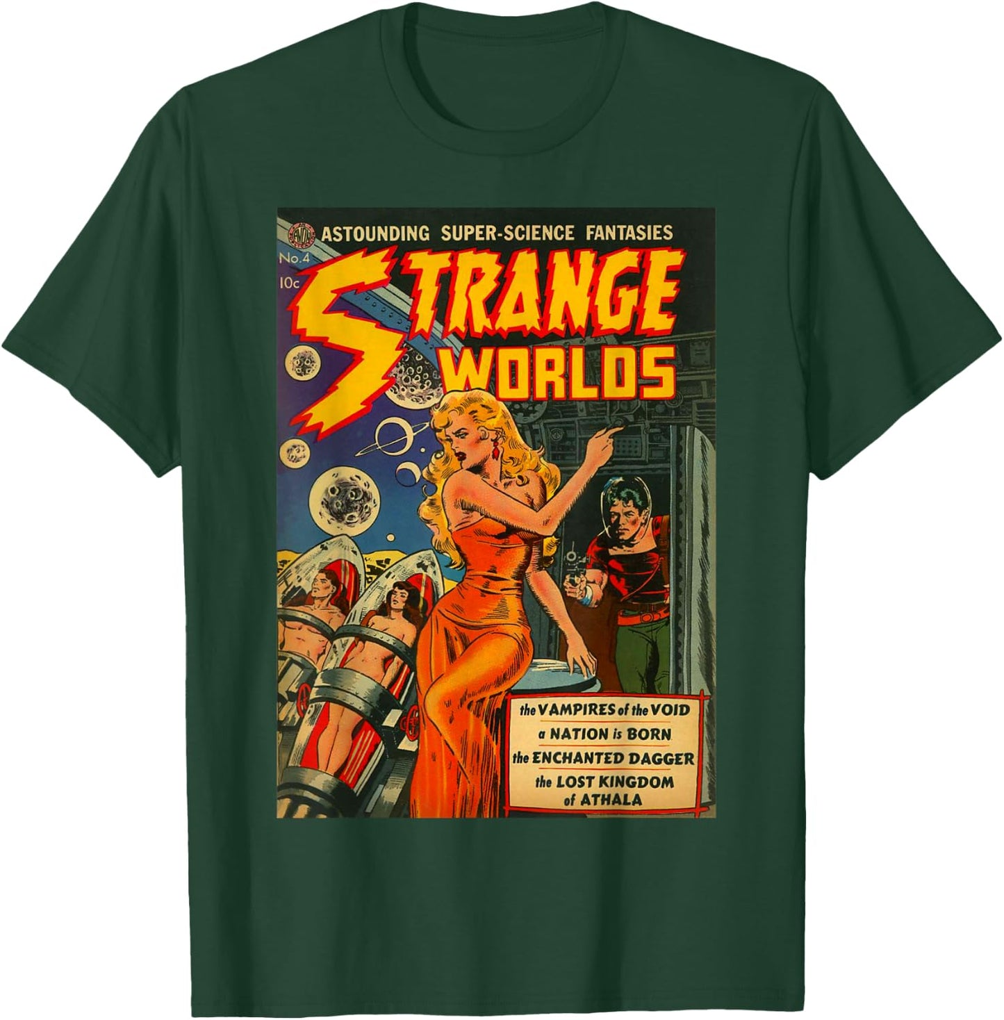 Sci Fi Pin Up Girl Science Fiction Vintage Horror Comic Book T-Shirt - T-Shirt | Forest