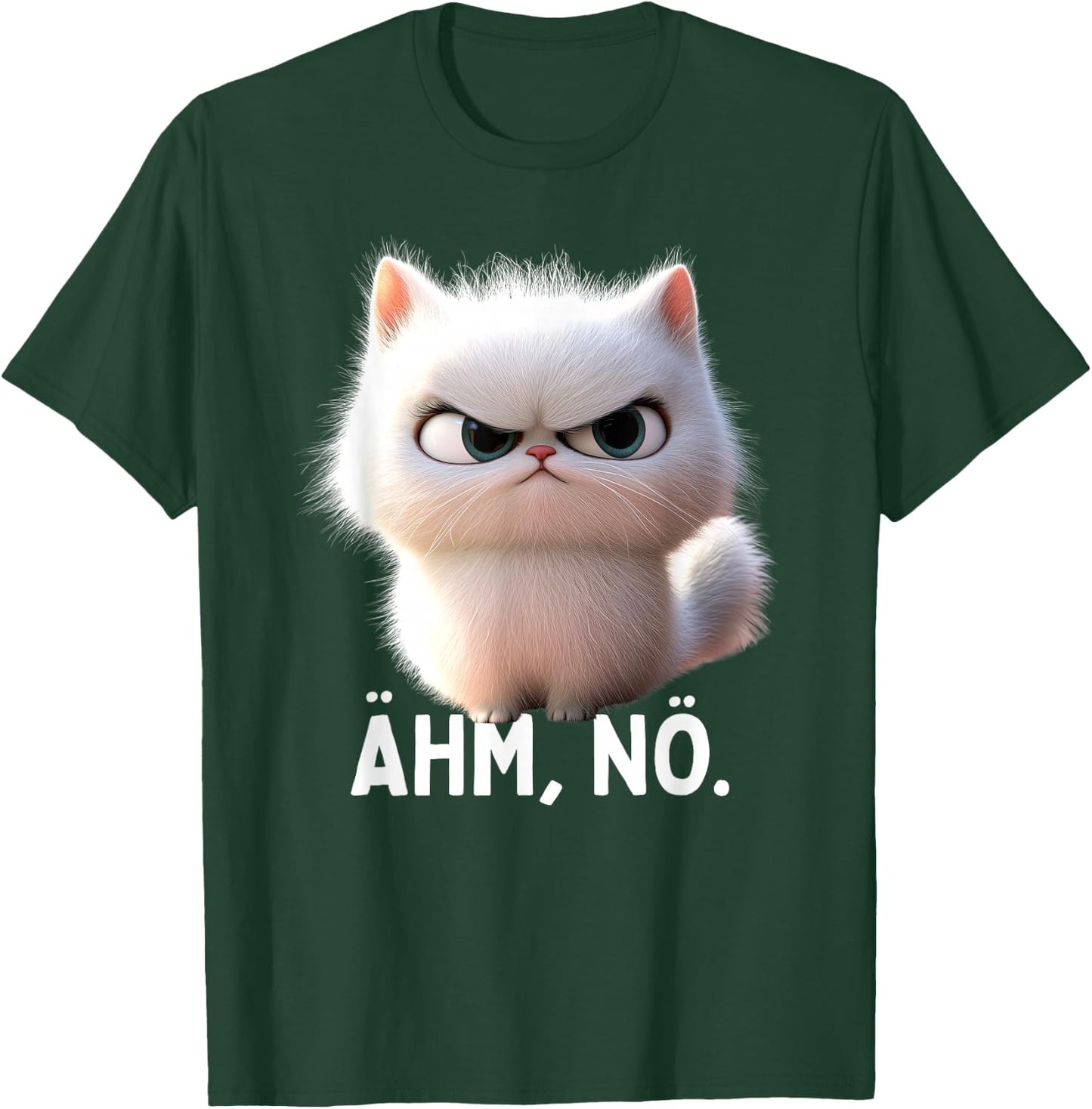 Ehm Nö Cat No Lazy Sloth Neinsagen Nö Cat , black T-Shirt - T-Shirt | Forest
