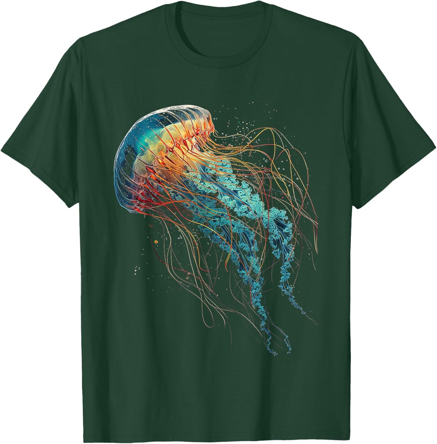 Jellyfish Fantasy Colorful Animal Art Graphic Jellyfish T-Shirt - T-Shirt | Forest