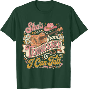 She’s from Tennessee I Can Tell Retro Cowgirl T-Shirt - T-Shirt | Forest