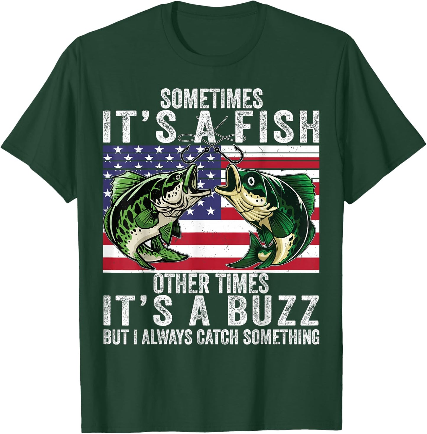 Funny Fishing-Shirt Sometimes It's A Fish Bass Adult Humor T-Shirt - T-Shirt | Forest