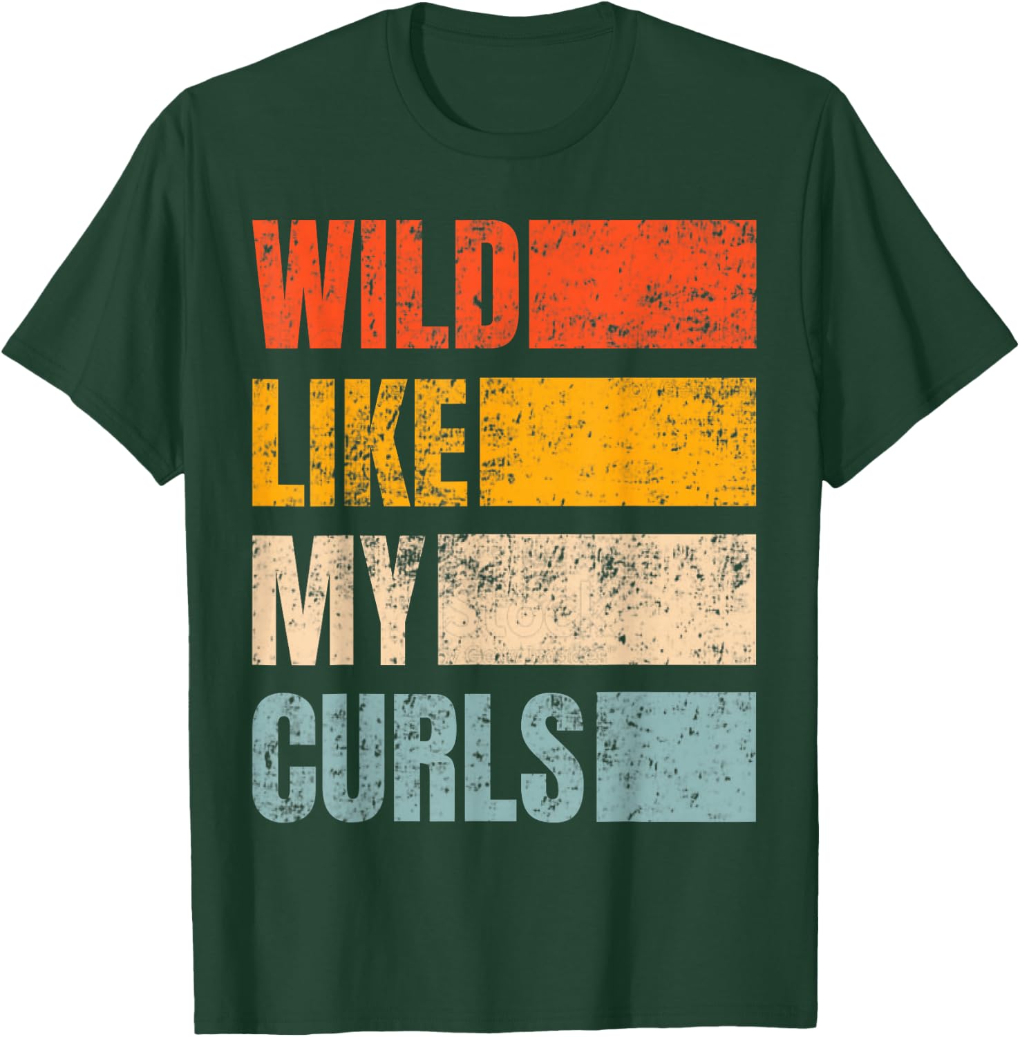 Toddler Girls Wild Like My Curls Funny Cute Curly Hair Retro T-Shirt - T-Shirt | Forest