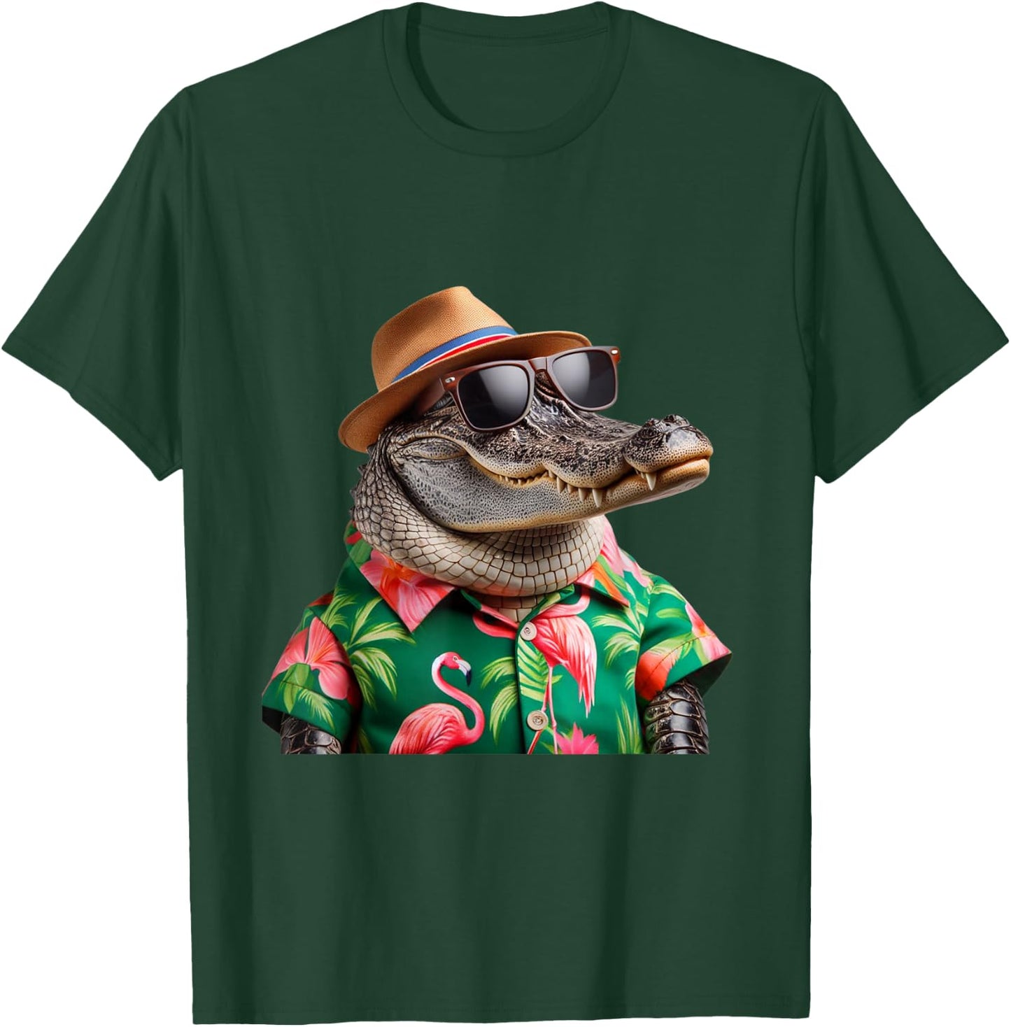 Florida Alligator Hawaiian Shirt Funny Vacation Gator Art T-Shirt - T-Shirt | Forest