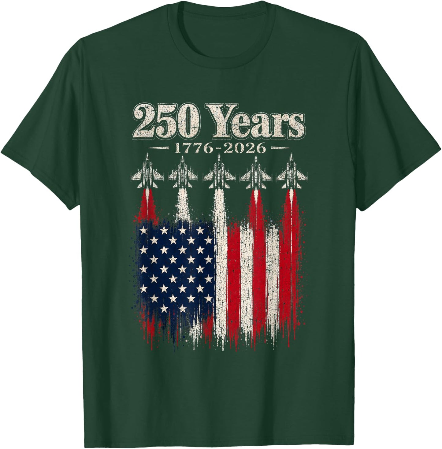 250 Anniversary USA Flag T-Shirt - T-Shirt | Forest