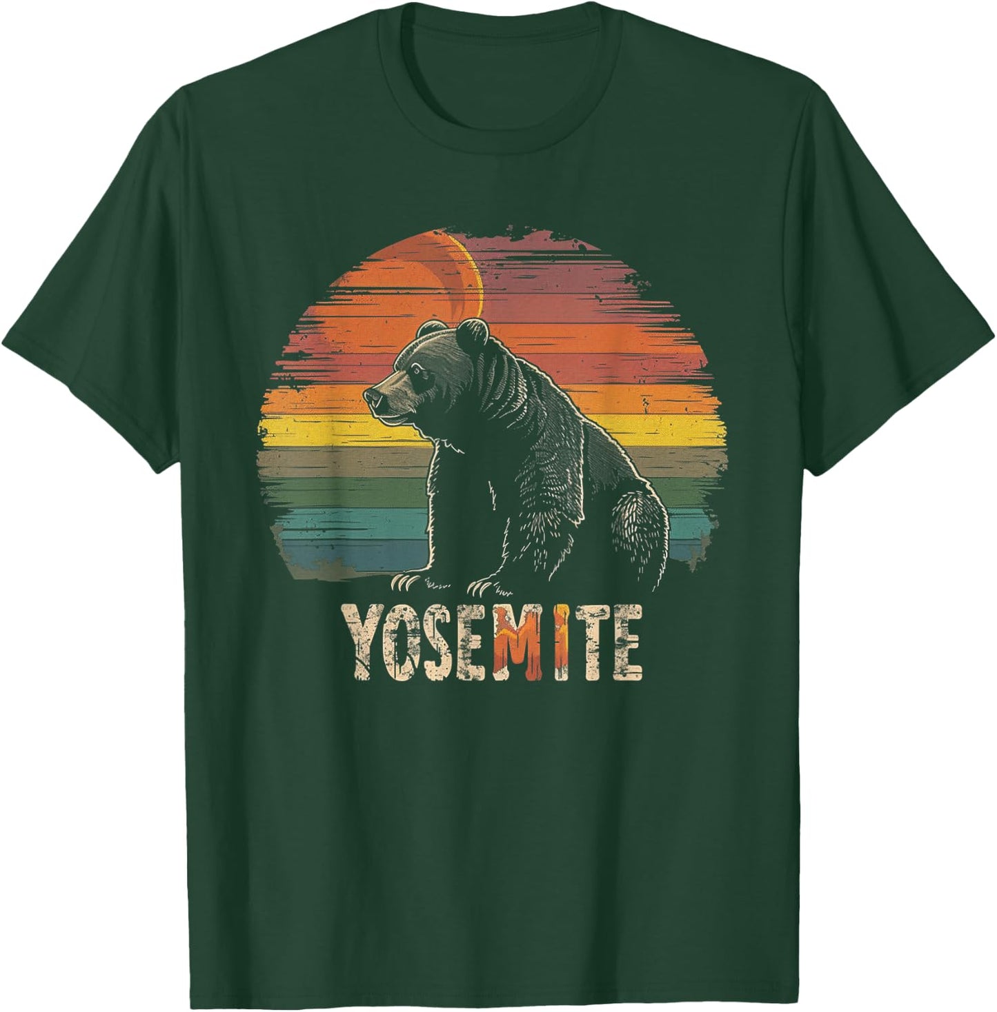 Yosemite - US National Park Vintage Men Women Kids Retro T-Shirt - T-Shirt | Forest