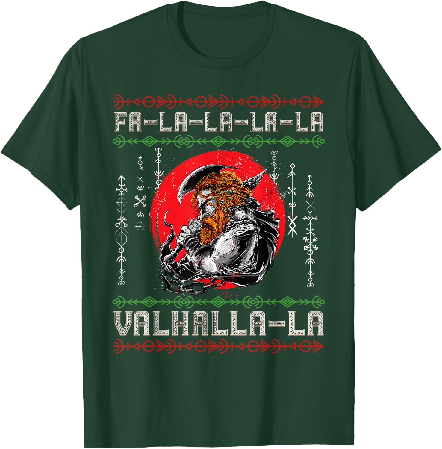 Norse Mythology Viking Nordic Warrior - Pagan Christmas T-Shirt - T-Shirt | Forest