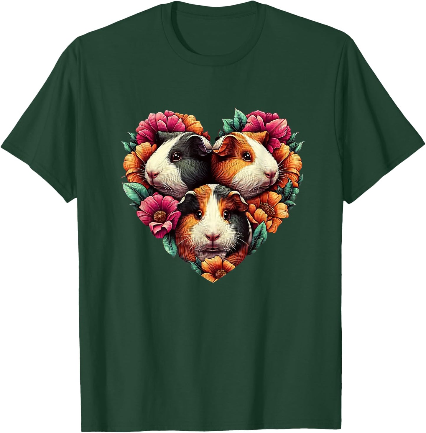Guinea pigs Love Heart of Kids women Teen Girls T-Shirt - T-Shirt | Forest