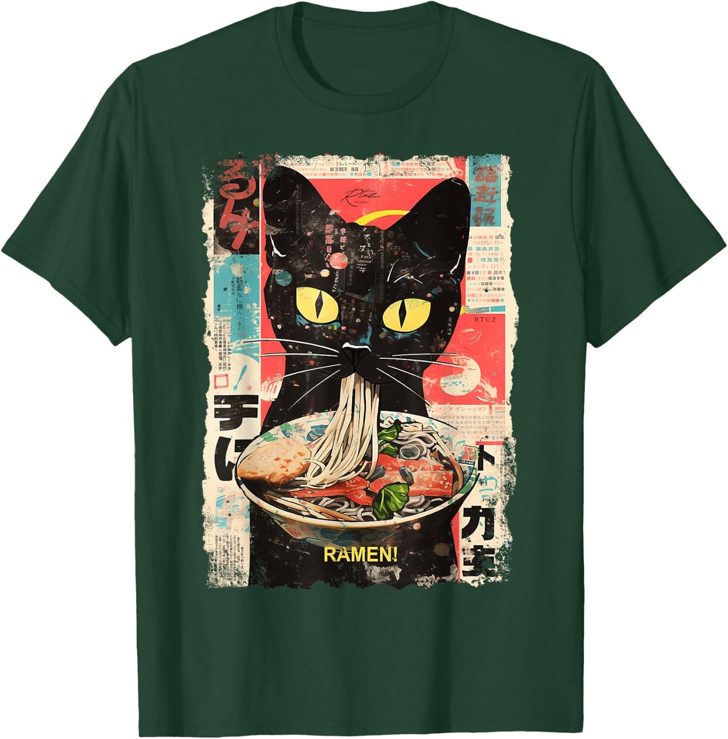Ramen Nudeln Katze Japan Y2K Kawaii Retro Katzen Manga Anime T-Shirt - T-Shirt | Forest