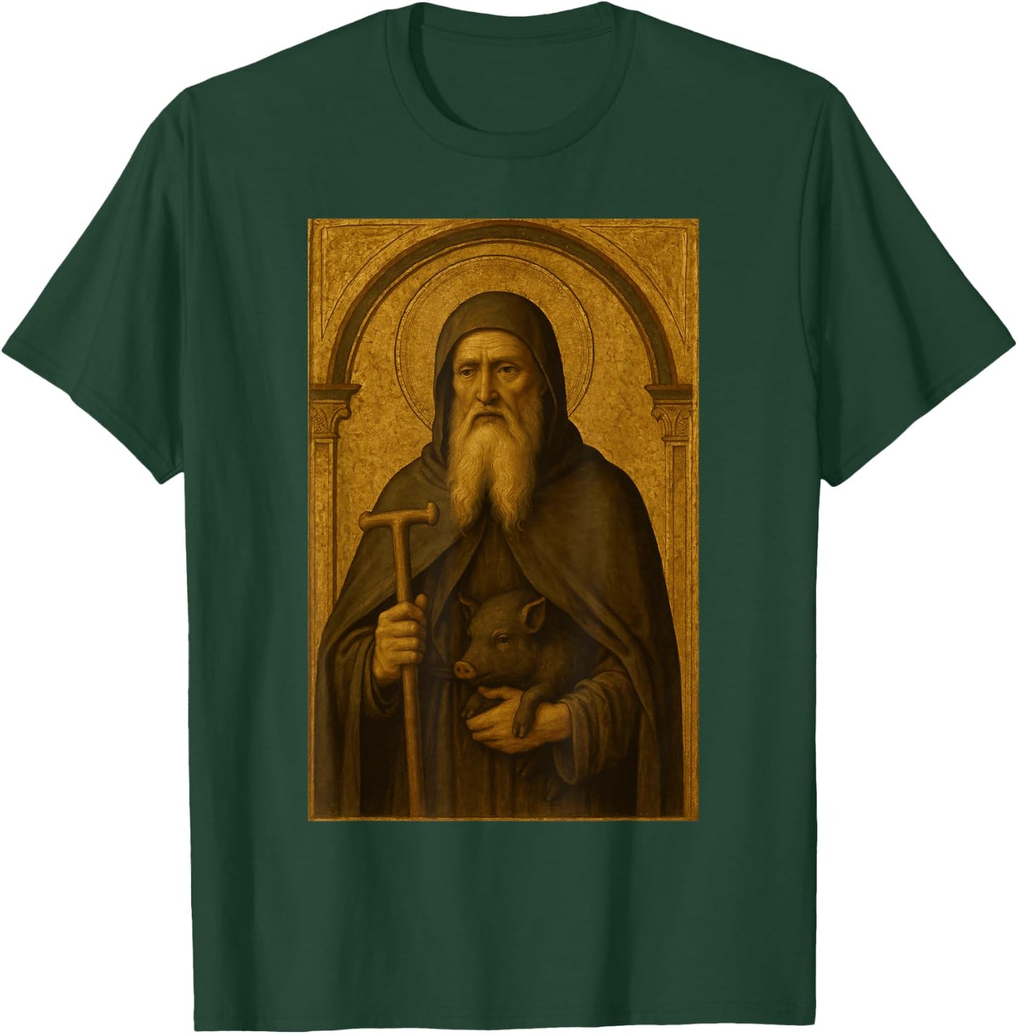 Icône catholique de Saint Antoine abbé T-Shirt - T-Shirt | Forest