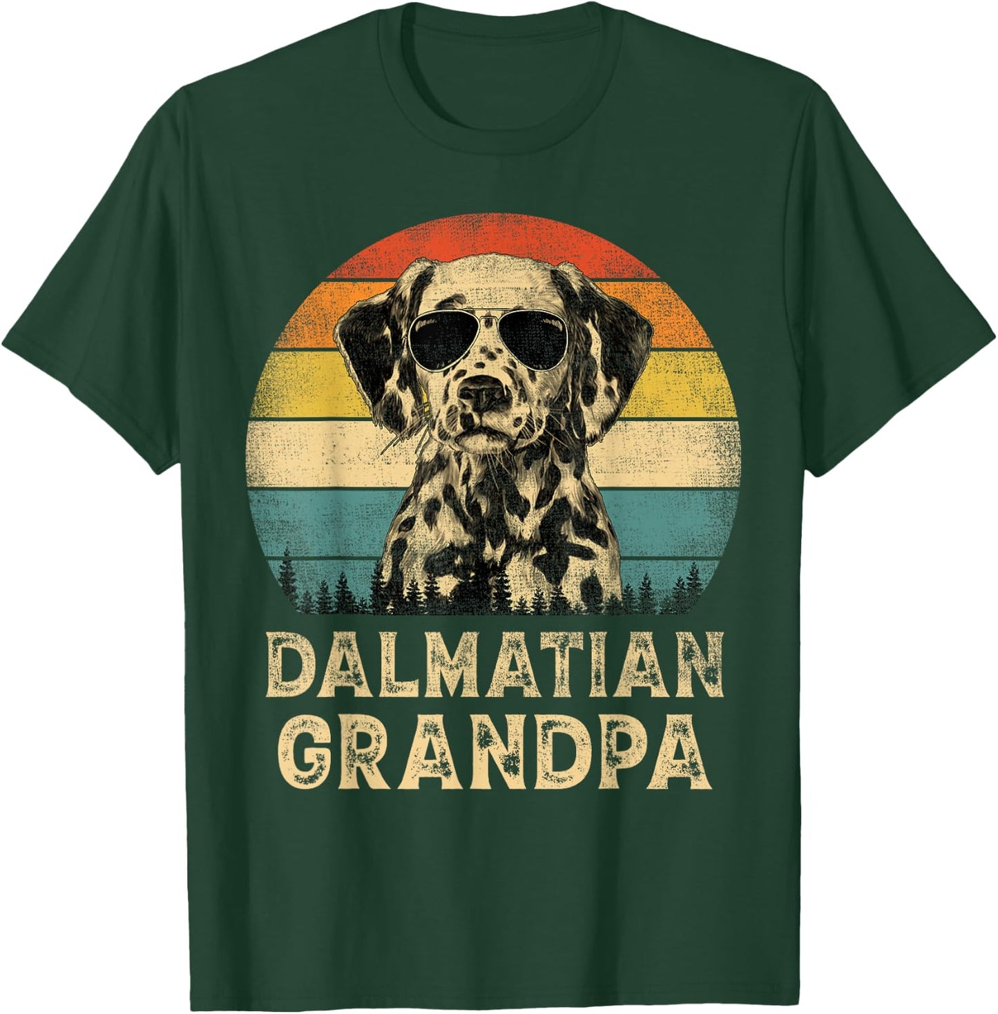 Vintage Dalmatian Grandpa Dog Lovers Father's Day Men Women T-Shirt - T-Shirt | Forest