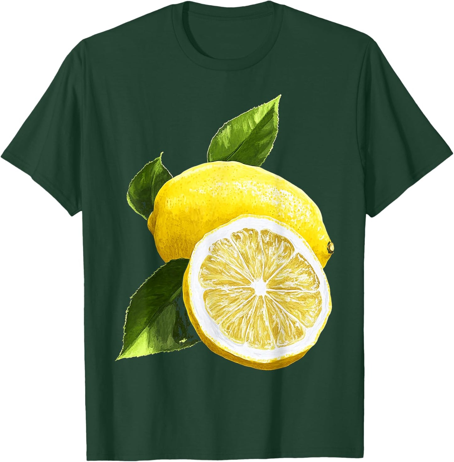 Lemon Lemon Pattern Illustration, Black, S T-Shirt - T-Shirt | Forest