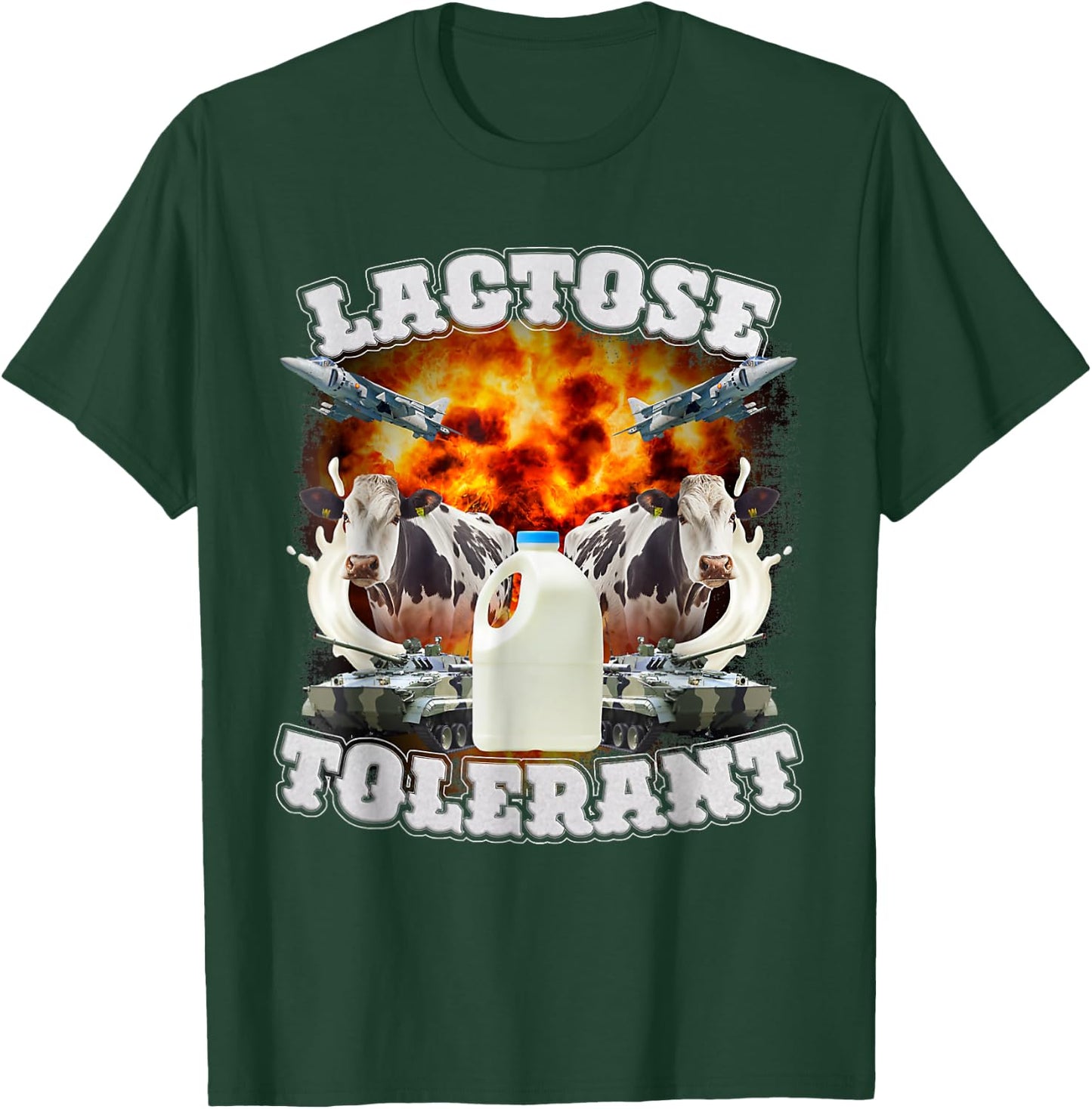 Lactose Tolerant Meme Funny Strange Specific Thanks Meme , black T-Shirt - T-Shirt | Forest