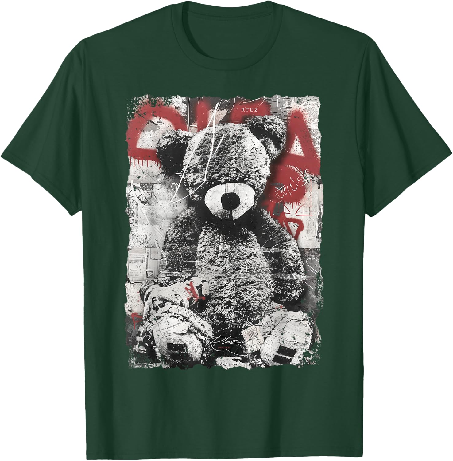 Hip Hop Hipster Vintage Edgy Urban Y2K Streetwear Teddy T-Shirt - T-Shirt | Forest