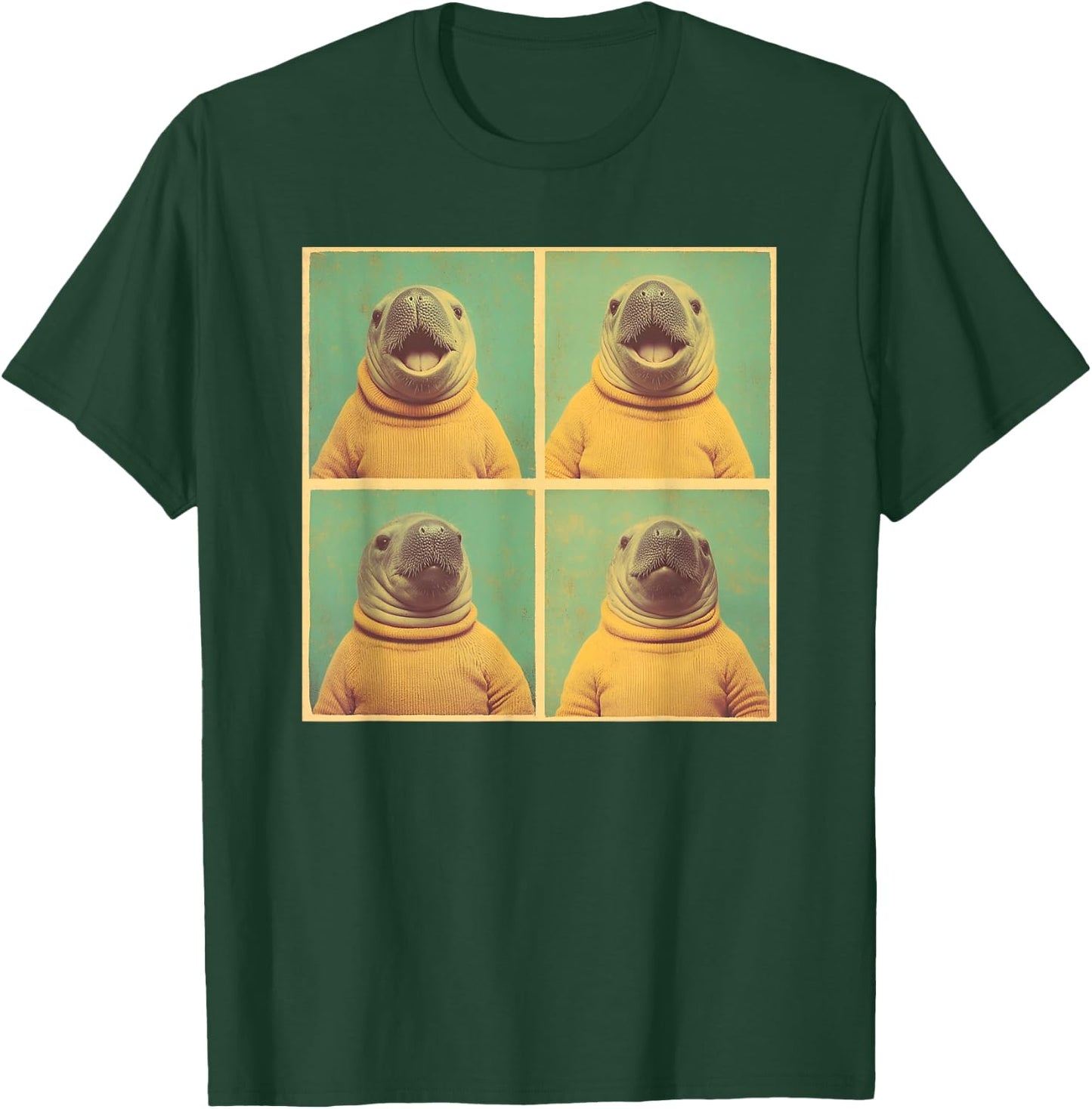 Awkward Sea Animal Photoshoot Funny Manatee T-Shirt - T-Shirt | Forest