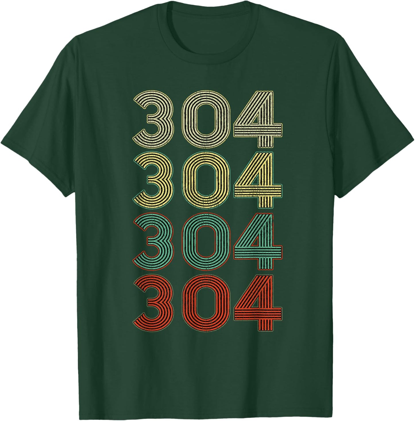 Vintage West Virgina shirt Retro 304 Area Code T-Shirt - T-Shirt | Forest