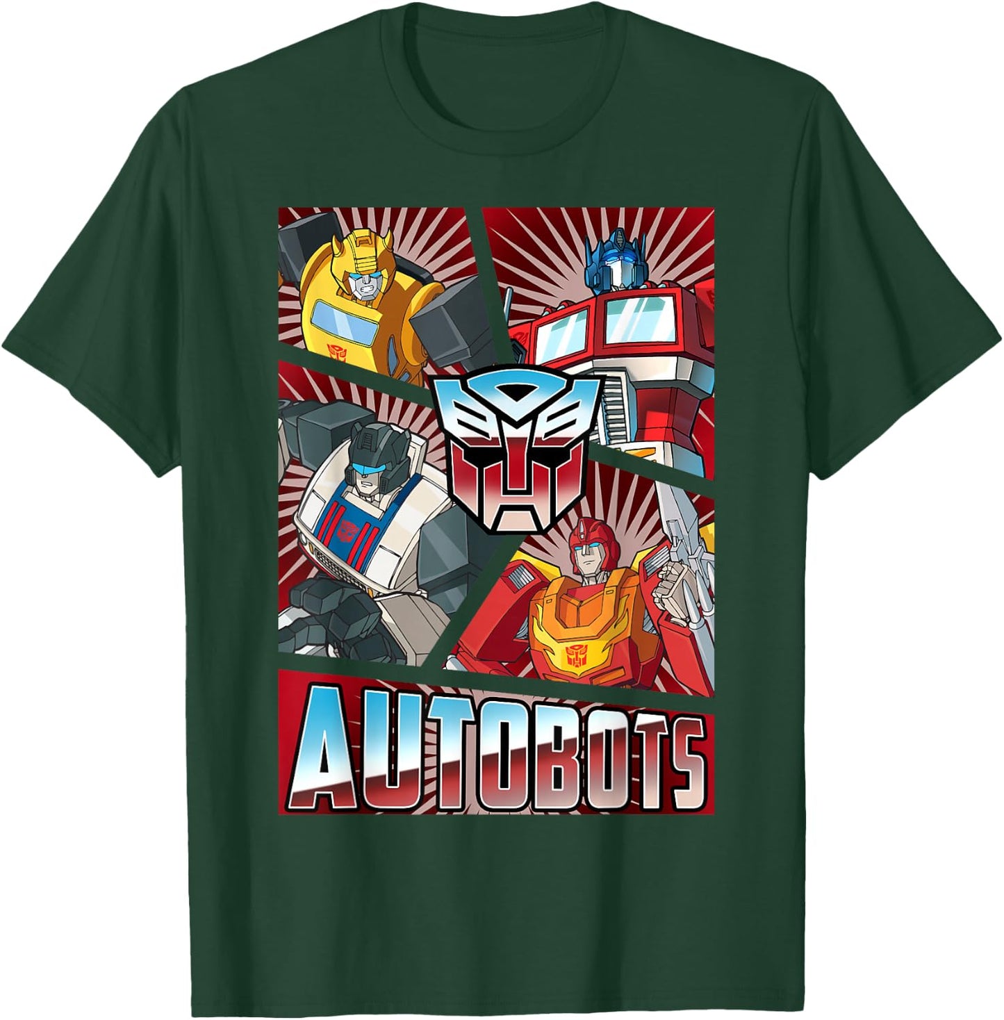 Transformers Autobots Cut Up Retro Vintage Panels T-Shirt - T-Shirt | Forest