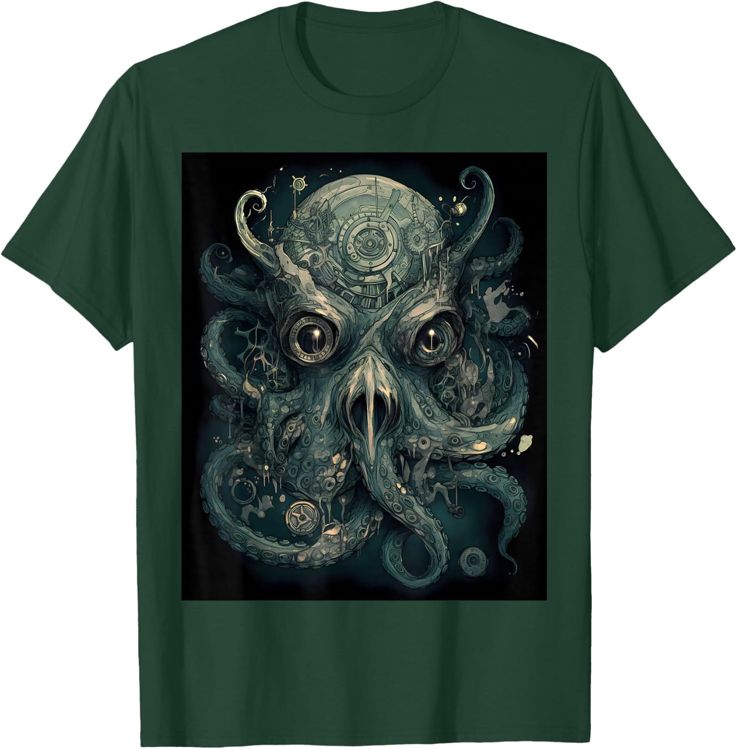 Octopus Steampunk Cyber Grunge Fantasy Women Men T-Shirt - T-Shirt | Forest
