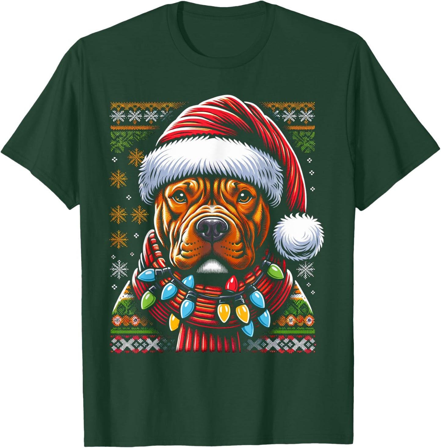Christmas Pit bull Xmas Pit Bull Mom Dog Lover Santa T-Shirt - T-Shirt | Forest