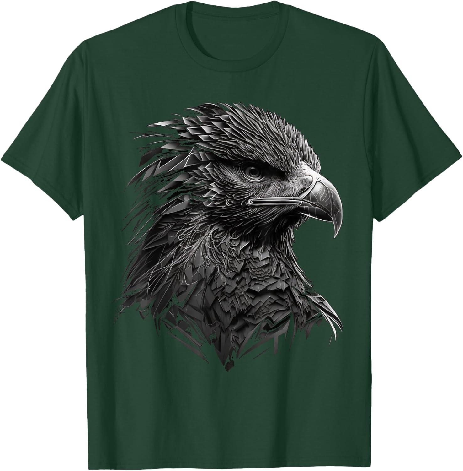 Eagle Bird Hawk Bird Motif Animal , black T-Shirt - T-Shirt | Forest