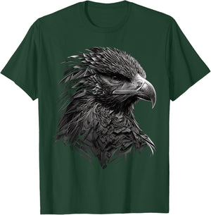 Eagle Bird Hawk Bird Motif Animal , black T-Shirt - T-Shirt | Forest