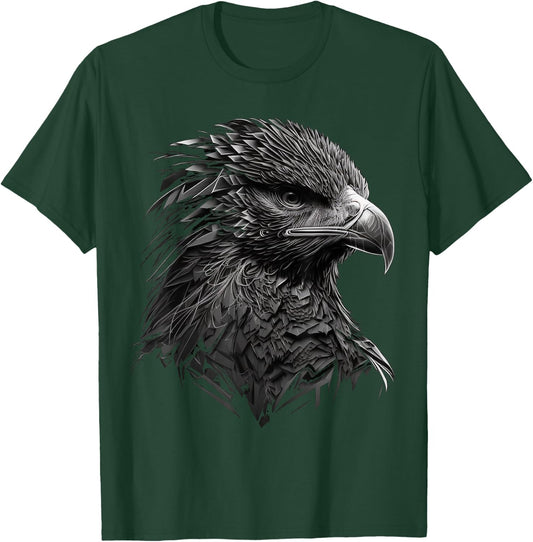 Eagle Bird Hawk Bird Motif Animal , black T-Shirt - T-Shirt | Forest