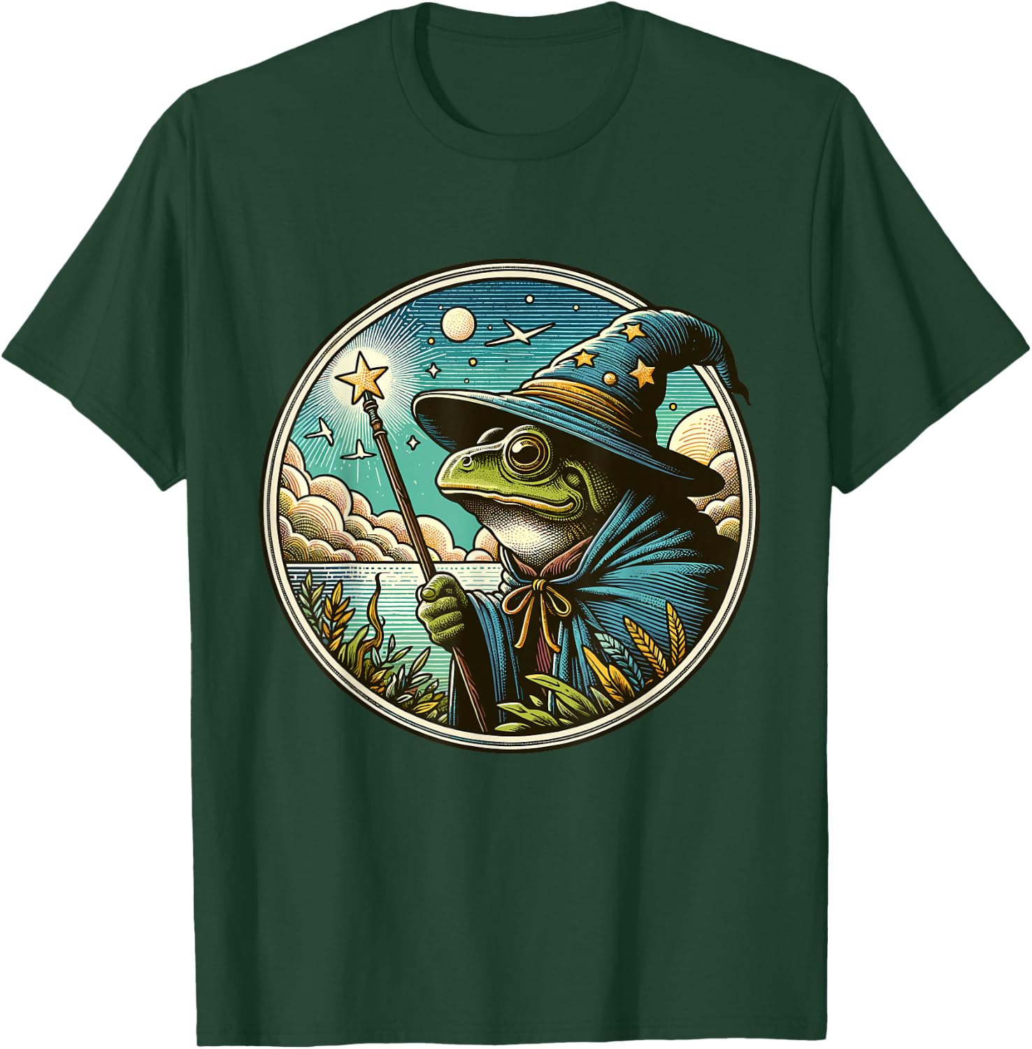 Whimsical Frog Wizard T-Shirt - T-Shirt | Forest