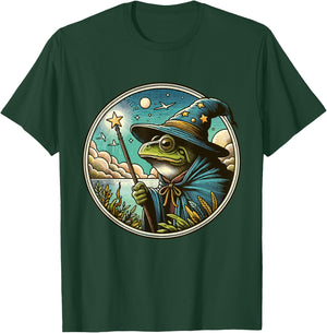 Whimsical Frog Wizard T-Shirt - T-Shirt | Forest